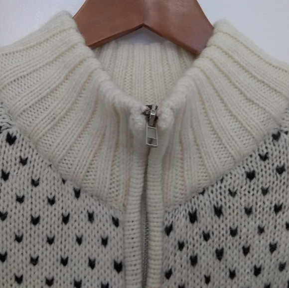 Pura Vida Vintage Y2K Fair Isle Nordic Pattern Wide Sleeve Full Zip Sweater SZ L - Picture 10 of 14